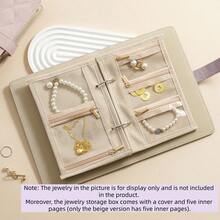 1 Set Book-Shaped Travel Jewelry Storage Album, Detachable Inner Pages Anti-Oxidation Jewelry Storage Box, Necklace Earring Ring Bracelet Storage Rack, Suitable For Women - Jewelry Organizer Book - View 3