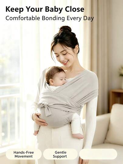 LELE LON Soft Breathable Baby Carrier Newborn Wrap-Style Hip Seat Knitted Fabric Baby Carrier Parenting Sling X-Shaped Baby Carrier