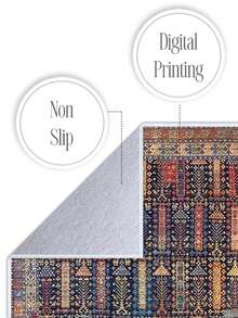 Digitally Printed Non-Slip Washable Runner And Area Rug Suitable For Living Room, Outdoor, Kitchen, Bedroom Carpet, Modern Design | Modern, Scandinavian, Bohemian And Classic Styles | 100% Polyester - Light Grey - View 2