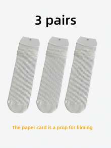 3 Pairs Solid Color Hollow Out JK Casual Socks, Suitable For Men And Women, Comfortable And Breathable Cotton Socks For Daily Casual Wear - Multicolor - View 7