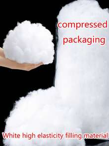 1PC-High Elasticity Filled, Multiple Sizes Available, Vacuum Packed, Suitable For Toys, Pet Beds, Textiles, Back Cushions, Crafts, Christmas Tree And Snowflake Decorations, Handmade, DIY Filling Material, High Elasticity Sofa Pillow Filling, Dolls, Pillow Handmade Filling Material, Bean Bag Filling, Perfect For Sewing And Knitting, Synthetic Filling, Pet Bed Filling, Soft Texture, Pure Polyester Hollow Fiber Washable White Sofa Filling, Reliable Filling, Only For Premium Hollow Fiber Filling, Lightweight Filling Material, Suitable For Crafts - Filler - View 2