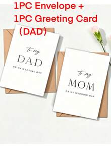 Wedding Greeting Card For Mom And Dad, Matching Kraft Paper Envelope, 300g Thick Cardstock, Minimalist Premium Thank You Message Card, Bride's Wedding Keepsake Gift For Parents, Wedding Commemorative Letter Card, Wedding Favor Keepsake, 148mm*105mm Wedding Stationery Gift Card - Multicolor - View 12