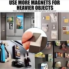 100pcs Thickened Black Multi-Purpose Soft Magnetic Sheets With Self-Adhesive Rubber Magnetic Stickers, Best For Refrigerator Decoration - Multicolor - View 5