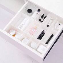 5pcs Set (1 Divider + 4 Non-Damaging Adhesive Pads) Adjustable Drawer Divider Set, Includes Plastic Divider, Suitable For Kitchen Utensils/Socks/Underwear/Desktop Drawer Storage, Adjustable Drawer Divider, Heavy Duty Plastic Expandable Folding Storage Box - Multicolor - View 10
