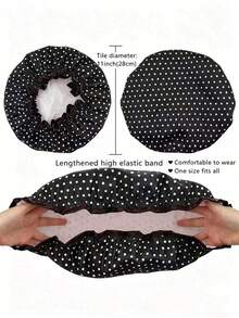 1pc/4pcs Women's Shower Cap, Elastic Reusable, Double Layer Waterproof Bath Cap - Multicolor - View 2