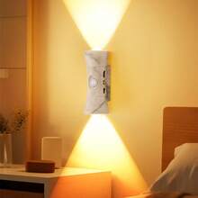 1/2pcs Dimmable Magnetic ,Christmas Lights,LED Night Light,USB Rechargeable Wall Lamp, Smart LED Sensor Wall Light, 3-Color Adjustable, Wireless LED Wall Light, Suitable For Stairs, Bedroom, Hallway, Kitchen, Cabinet,Christmas Decor/Gift - Curved Multicolor - View 7