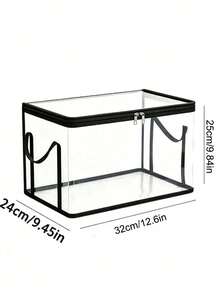 1/2pcs Heavy Duty Transparent PVC Storage Boxes, Foldable With Visible Window Storage Bags, Thickened Waterproof Rectangular Containers, Suitable For Books, Toys, Stationery And Snacks, Space-Saving Home And Classroom Storage - Multicolor - View 10