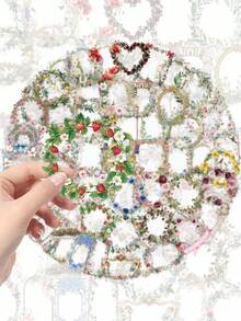 60pcs Transparent Floral Frame Stickers, Waterproof Aesthetic PET Floral Stickers, Suitable For Phone Case Cup Fridge Journal, Water Bottle, Scrapbook(Frame). - 1 Set - View 4