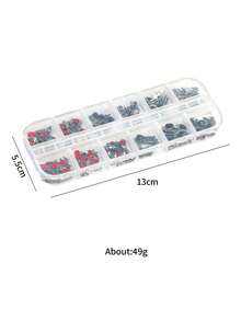 12-Grid Halloween Vintage Punk Zinc Alloy Nail Art Charms, Heart & Star Metal Y2K Nail Decor, Suitable For Girls - Multicolor - View 8