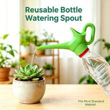 1pc Plant Watering Spout, Home Garden Watering Tool, Fits Mineral Water Bottles, Bottle Cap Design Compatible With Most Sizes, Ergonomic Handle Easy To Grip, Indoor Flower Watering Nozzle - Multicolor - View 6
