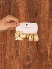 6/18pcs Gold Fashion Women High-End Earring Set - Gold - View 6