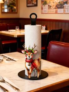 2D Acrylic Reindeer Paper Towel Holder - Freestanding Paper Towel Rack With Holiday Deer Decoration, Perfect For Kitchen And Bathroom Storage, Easter Decor, Christmas Decor - Multicolor - View 6