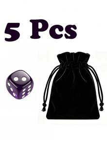 1/3/5 Pcs Natural Crystal Dice Set, Rose Quartz, Tiger's Eye, Amethyst, Green Aventurine Stone Dice With Velvet Pouch For Home Decor & Tabletop Games - Multicolor - View 18