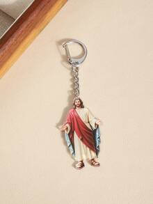 Religious Jesus Figure Keychain, Vintage Resin 3D Pendant, Bag Charm, Car Key Accessory, Faith Small Gift - A - View 5