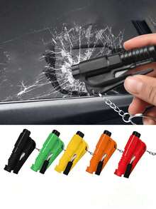 3 Packs 3-In-1 Car Emergency Safety Hammer (Includes Seatbelt Cutter And Window Breaker) – Portable Vehicle Escape/Rescue Tool / Mini Safety Hammer; Unisex Multifunctional Emergency Gear. - Multiple Styles - View 5