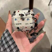 狗香肠造型苹果蓝牙耳机防摔保护套，兼容苹果蓝牙耳机盒，防刮防摔 - 彩色 - 查看 16
