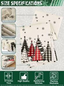 【聖誕熱銷款】1件裝 聖誕桌旗 聖誕樹桌布 杉樹印花 Merry Christmas 聖誕裝飾品 聖誕禮物 長方形裝飾桌布 適合居家裝飾 客廳佈置 多尺寸可選 - 彩色 - 查看 10