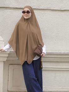 1 buah Syal Persegi Ukuran Besar Hijab Muslimah Warna Polos Bahan Chiffon - MultiWarna - View 6
