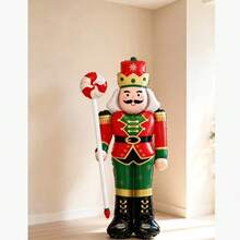 1pc Christmas Theme Standing Nutcracker Figurine, Christmas Mall Atmosphere Decoration, Indoor Theme Decoration Atmosphere Arrangement - A - View 3
