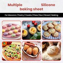 2/4PCS Heat Resistant Silicone Baking Mat, Breathable Mesh Non-Stick Oven Liner, Reusable Baking Sheet Pad, Macaron Cookie Pizza Bread Baking Mat, Home Baking Tool, Heat Resistant Easy Clean, Even Heating Ventilation, Fits Oven Tray, DIY Cookie Pastry Cake Making, Kitchen Baking Dedicated Silicone Mat, Replace Parchment Paper, Material, Essential Baking Accessory For Baking Enthusiasts - Multicolor - View 6