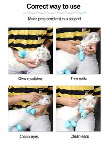 4 buah Kaus Kaki Cakar Kucing Fungsional, Sepatu Bot Kucing Silikon Lembut untuk Mandi, Injeksi dan Perawatan Obat, Kaus Kaki Cakar Mandi Kucing Tanpa Tekanan - MultiWarna - View 5