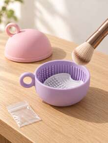 Aesthetic Makeup Brush Cleaning Bowl To Prevent Splash Mess Washable Makeup Brush Cleaning Pad For Skincare Enthusiasts Space Saving Perfect For Vanity Table Other Cleaning Tools Makeup Brush Cleaning Tools Personal Care Cleaning Tools - One Size Fits All - View 11