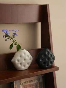 Vas Keramik Bantal Mini, Dapat Digunakan Sebagai Vas atau Wadah Diffuser, Ornamen Dekoratif Kreatif Multifungsi, Dekorasi Meja Teh Ruang Teh/Bar Ruang Tamu/Meja Makan Dapur - Gaya bantal - View 3