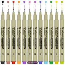 12-Color Waterproof Fine Tip Pen Set - Lightweight And Durable Plastic Drawing Pens, Suitable For Line Art, Sketching, Journaling, Dot Painting - Ideal For Artists, Students And Office Use (5, 6 Or 9 Pens) - Perfect - A - View 9