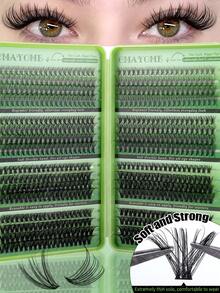 576/592/740pcs D Curl Cluster False Eyelashes Set, Thick Fluffy Detachable Eyelash Extension Kit, Big Eye Effect, Lightweight Reusable, Large Capacity Single Cluster Eyelash Set, Soft Natural 3D Effect Eye Makeup, Portable Travel Pack - Multicolor - View 16