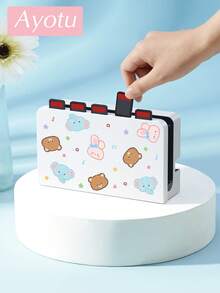Ayotu Compatible With Switch/Switch OLED/Switch Lite Cartoon Bear & Elephant & Music Note Pattern Game Console Shell And Accessories, Package Includes Protective Case, Storage Bag, Dock Shell, Controller Protective Cover And Other Multiple Style Accessories To Choose From, Winter Romance, Christmas/Easter/Birthday/Anniversary Gift. - View 9