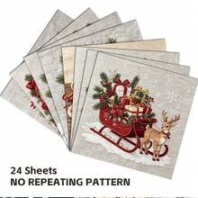 24 Sheets 6x6 Inch Embroidery Style Christmas Scrapbooking Paper, Non-Repeating Warm Felt Cardstock, Vintage Gingerbread Man And Reindeer Craft Paper, Suitable For DIY Junk Journal, Precision Cutting And Holiday Greeting Cards - Square - View 5