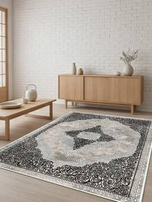 Digitally Printed Non-Slip Washable And Area Rug Suitable For Living Room, Bedroom, Outdoor, Kitchen Carpet, Modern Design | Modern, Scandinavian, Bohemian And Classic Styles | 100% Polyester - Light Grey - View 4
