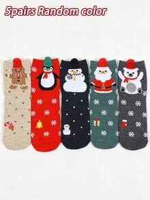1/5/10 Pairs Women Novelty Socks Christmas Gift Soft Animal Socks For Women Cute Funny Funny Pattern - Multicolor - View 10