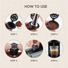 SOKANY Coffee Capsule Cups, Espresso Capsules, 5pcs, Reusable = Comes With Coffee Filter, Brush And Spoon, Fresh, Suitable For Multiple Capsule Machine Models, Office/Home Office/Travel/Breakfast/Afternoon Tea Essential - View 8