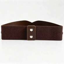 1pc Women's Coffee Color Minimalist Diamond Fashion Decorative Waist Belt, Suitable For Halloween Party Or Daily Wear - Brown - View 3