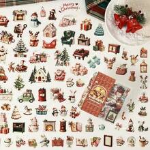 1 Set Stiker Perencana Natal Bahan PET, Sekitar 100 buah/Set Stiker Dekoratif DIY Perekat Diri, Perlengkapan Perencana Natal Cocok untuk Berbagai Acara, Hadiah Kecil Natal - Satu ukuran cocok untuk semua. - View 6