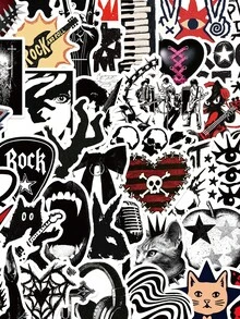 50pcs Punk Subculture Stickers For Decorating Planner, Diary, Scrapbook, Notebook, Luggage, Envelope, Greeting Card, Tablet, Water Bottle - Multicolor - View 1