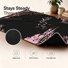 1pc Black And Pink Gothic Bat Castle Print Extended Mouse Pad, Dark Thorn Border Keyboard Desk Mat, Halloween Desktop Decor - View 7