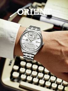 Orient Men's Automatic Calendar Watch, White Radial Dial, Stainless Steel Band, 5ATM Water Resistant, RA-BA0004S10B - Silver - View 4