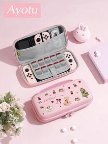 Ayotu متوافق مع جهاز ألعاب Switch/Switch OLED/Switch Lite، غلاف وإكسسوارات، نمط شجرة عيد الميلاد الكرتونية والدب والجرس، المجموعة تشمل بطانية واقي، حقيبة تخزين، غلاف قاعدة الشحن، بطانية واقي لوحدة التحكم، أنماط متعددة متاحة، رومانسية الشتاء، هدية عيد الميلاد/عيد الفصح/عيد الميلاد/الذكرى السنوية - مشاهدة 3