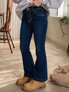 Tween Girls Jeans - Dark Wash - View 5
