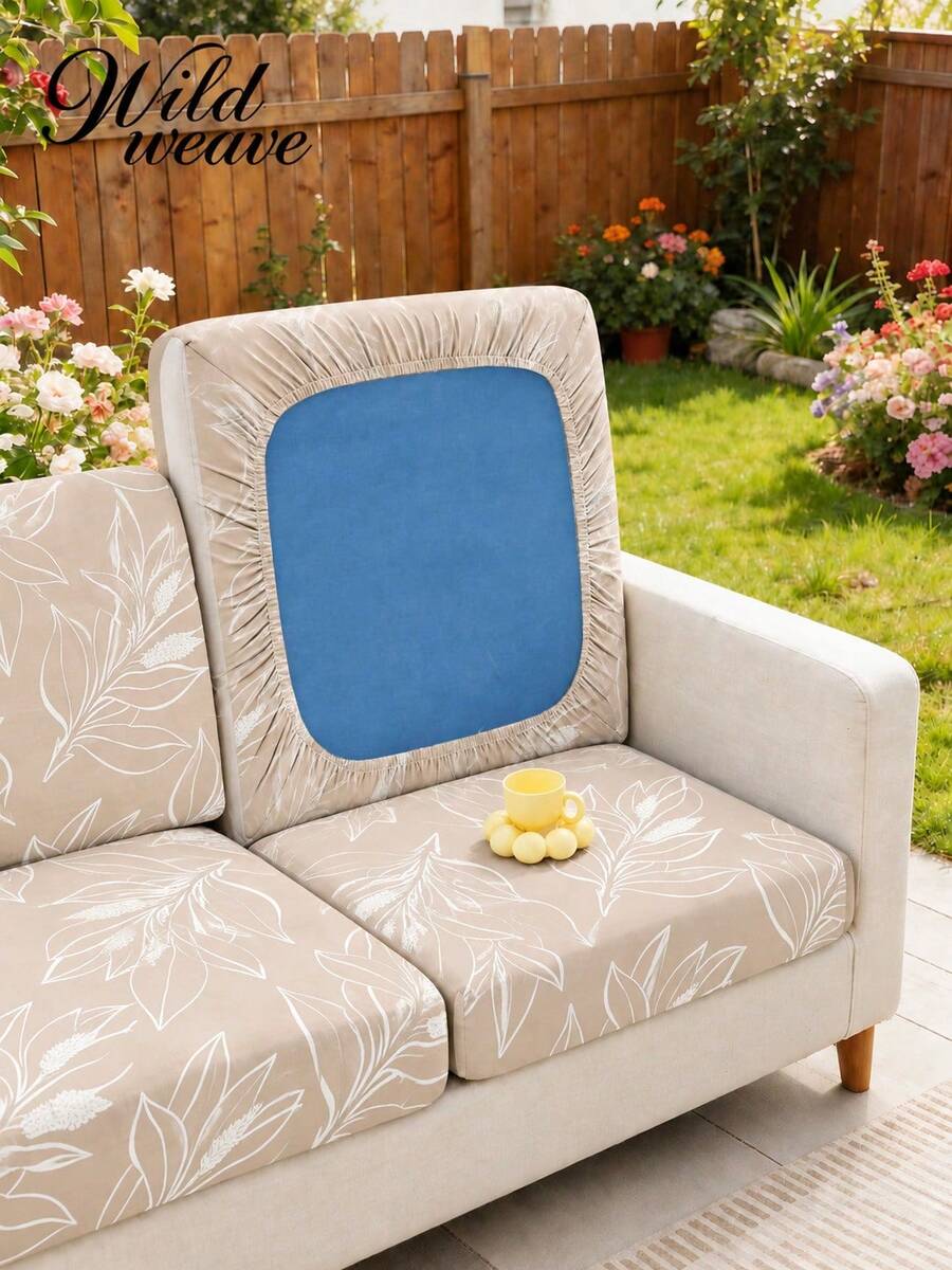 1pc Tropical Rainforest Leaf Print Milk Silk Sofa Cover, High Elasticity Dust-Proof Removable Washable All-Season Sofa Protector, Suitable For Patio, Garden, Poolside And Various Occasions, Single Piece Not Set