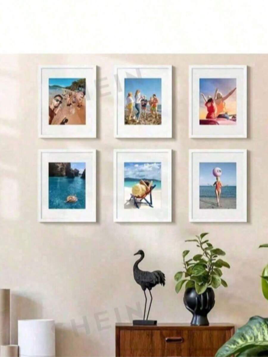 5pcs Wooden Photo Frame Set, Suitable For Photo Wall, Can Be Placed On Desk Or Hung On Wall, Perfect For Photo Decoration And Commemorative Gift. - multicolor - View 1