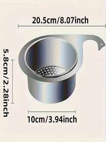 [Keranjang Saringan Stainless Steel] Set 2 Buah Keranjang Saringan Angsa Stainless Steel, Pemasangan Tanpa Bor yang Kokoh, Rak Penyimpanan Bawah Wastafel, Pengering Meja Hemat Ruang, Filter Mudah Dibersihkan, Aksesori Rumah Modern - View 5