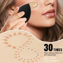 13 Pcs Total Black Makeup Accessory Set, Includes Beauty Sponges, Powder Puffs And Silicone Brush Cleaning Bowl. High Density Sponge Absorbs Less Foundation, Wet And Dry Dual Use For Natural Flawless Base Makeup - Black - View 7