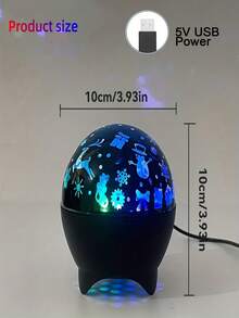 1pc Christmas Projection Light, LED Christmas Starry Sky Projection Light, Featuring Santa Claus, Snowflake, Snowman And Reindeer Pattern Design, Suitable For Christmas Decoration, Home Decor, Ceiling Decoration, Party Decoration And Room Decoration - One Size - View 3