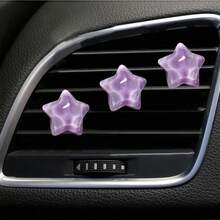 3pcs Multi-Color Star Car Air Vent Decor Clips, Fluid Sand Water Ripple Texture, Sparkling Delicate Girly Style, Securely Clips To Air Vent Without Falling Off, Personalized Car Modification Accessory - Quicksand Star Air Vent Decorative Clip - View 17