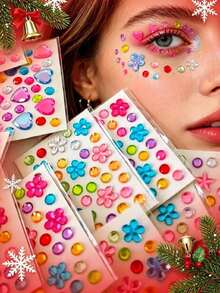 6/12/24pcs Mini Rhinestone Stickers, Self-Adhesive Multi-Color Diamond Stickers (Heart, Star, Clover Shapes), Suitable For Stationery, Art Decoration, Crafts, Birthday Gifts, Party Favors, Scrapbooking And Phone Stickers - Multicolor - View 1