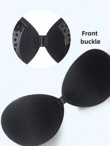 1pc/2pcs Off-Shoulder Round Cup Bra - Invisible Self-Adhesive Padded Bra, Adjustable Straps, Invisible Wedding Bra, Invisible Bra, Suitable For Off-Shoulder Tops And Backless Dresses. - Thin style - View 2