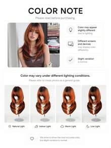 22Inch Orange Black Ombre Medium-Length Wig With Bangs For Women, Dark Roots Soft Heat-Resistant Full Machine Synthetic Straight Wigs For Party Cosplay Halloween Wear, Music Festivals Celebrations Use For Daily Party Use Or Treat Wear Beginners - Multicolor - View 9